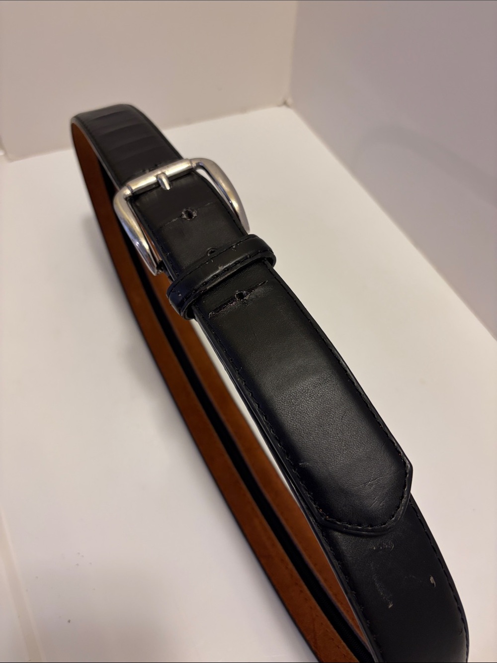 Black Leather Money Belt sz Med. Bargain Price